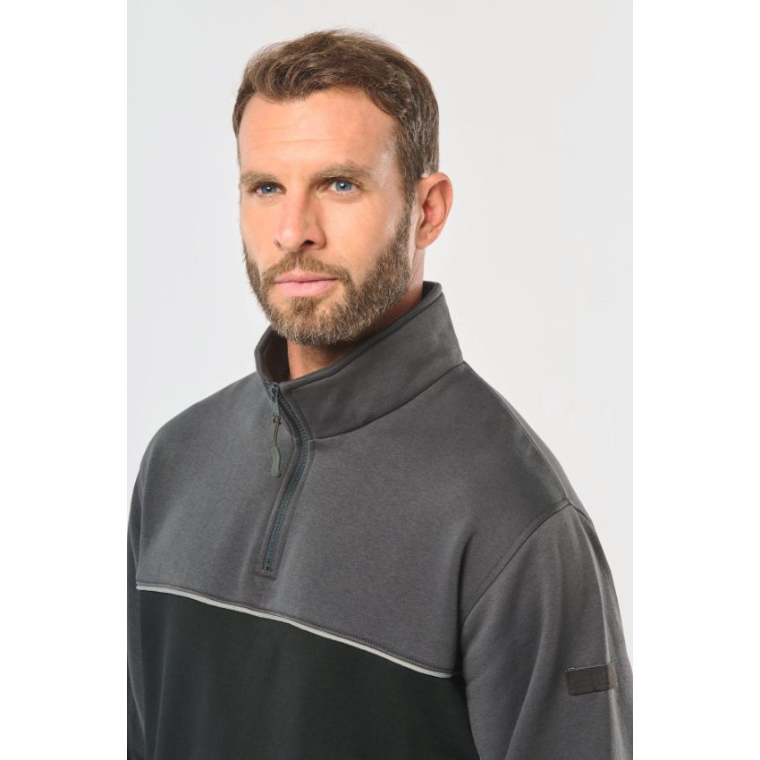 Sudadera eco-responsable unisex con cremallera hasta medio pecho