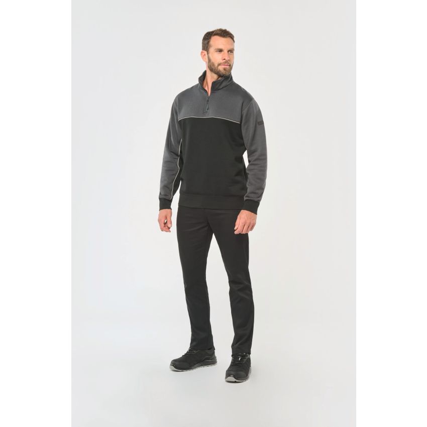 Sudadera eco-responsable unisex con cremallera hasta medio pecho