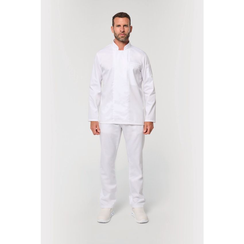 Chaqueta de chef ecológica y transpirable de manga larga unisex