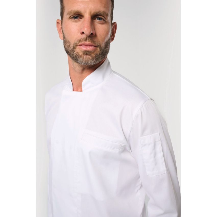 Chaqueta de chef ecológica y transpirable de manga larga unisex