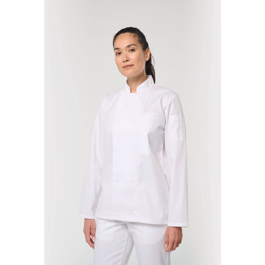 Chaqueta de chef ecológica y transpirable de manga larga unisex
