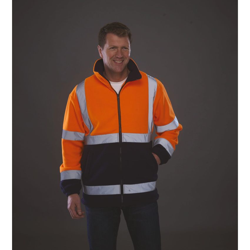 High-visibility fleece jacket