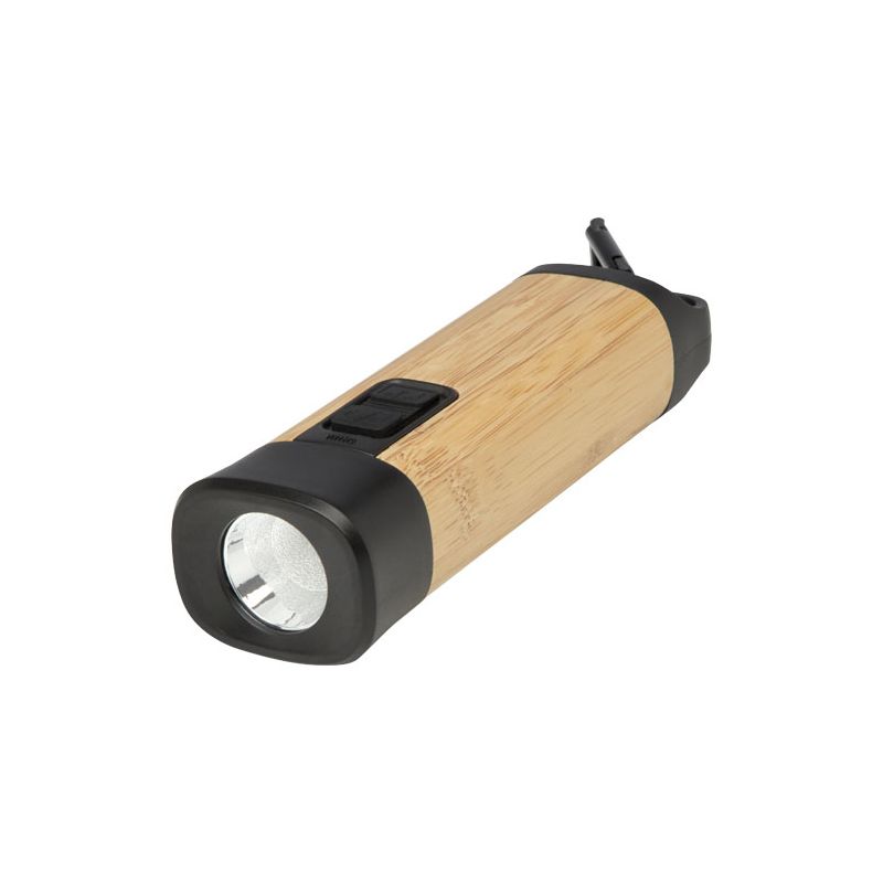 Lanterna de plástico reciclado de bamboo/RCS com mosquetão "Kuma"
