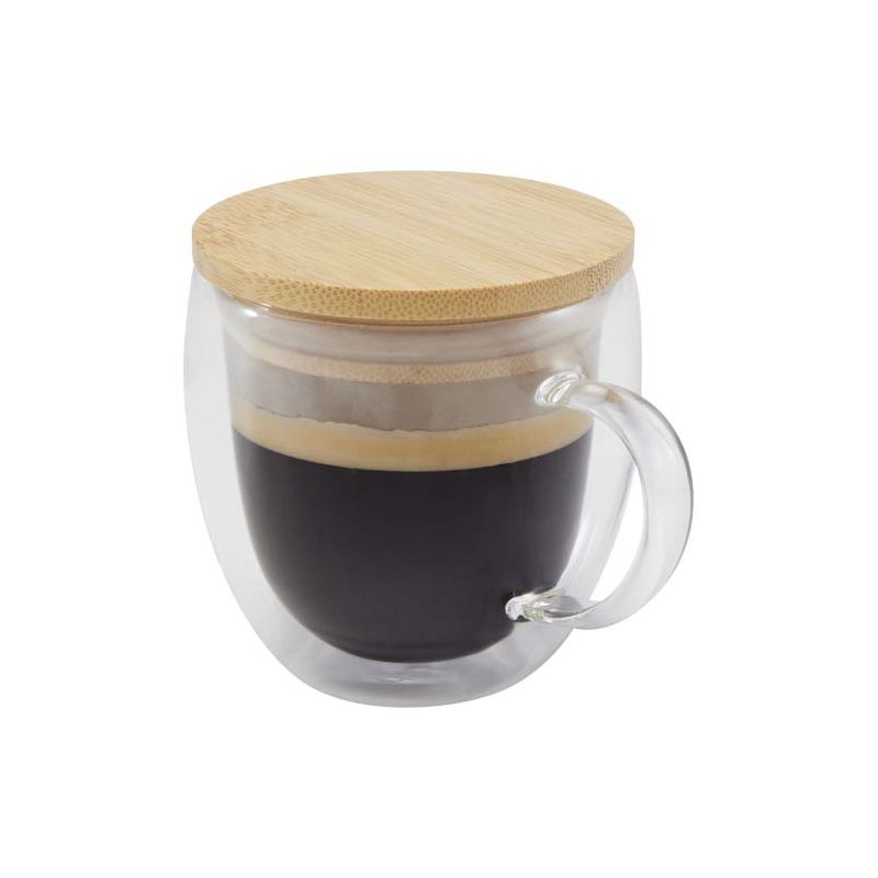 Copo de vidro com tampa de bambu de 250 ml "Lenora"