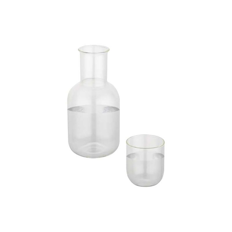 Set de jarra y vaso de vidrio con acabado mate "Amelie"