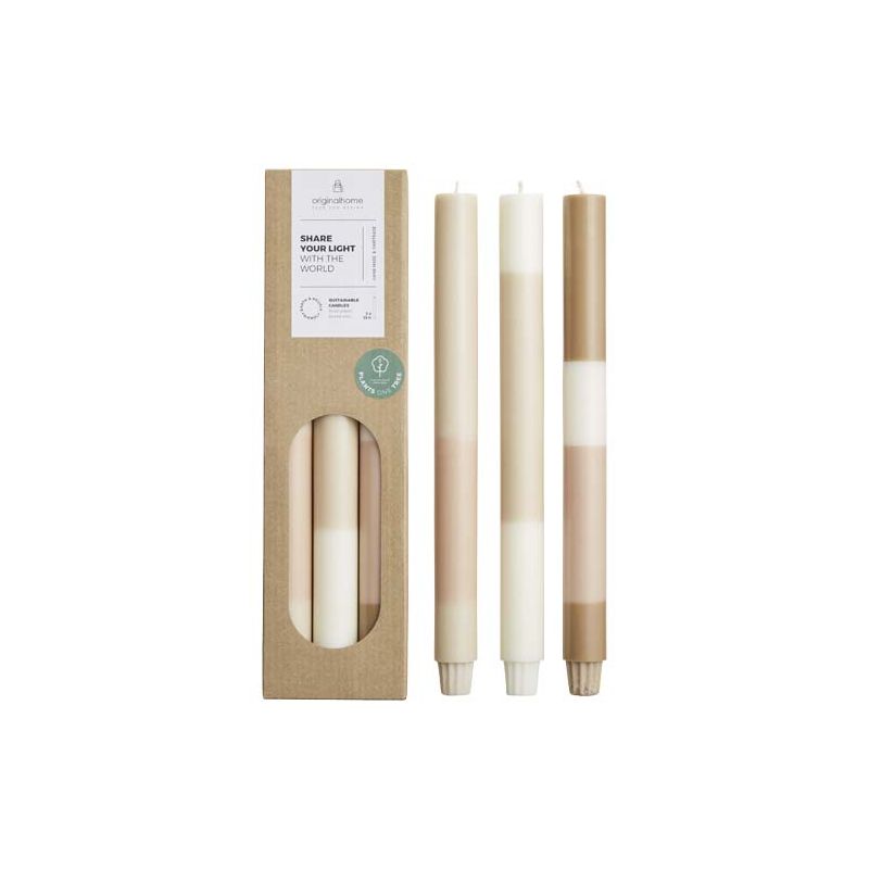 Velas de calcário em camadas - conjunto de 3 "Originalhome"