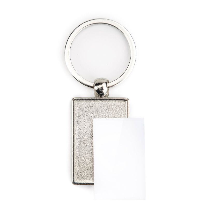 SM-40D Llavero SM-40D rectangular con 2 caras, metal