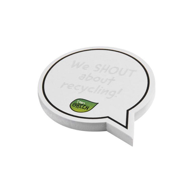 Notas adhesivas recicladas con forma de bocadillo de diálogo "Sticky-Mate®"