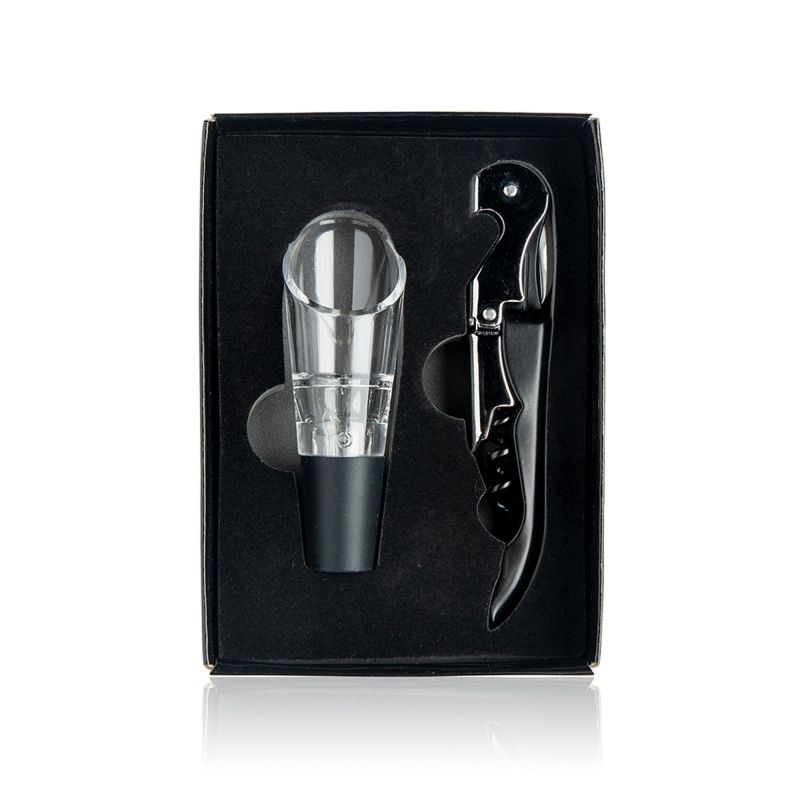 Dwine Set de vino de acero inoxidable, con sacacorchos y decantador
