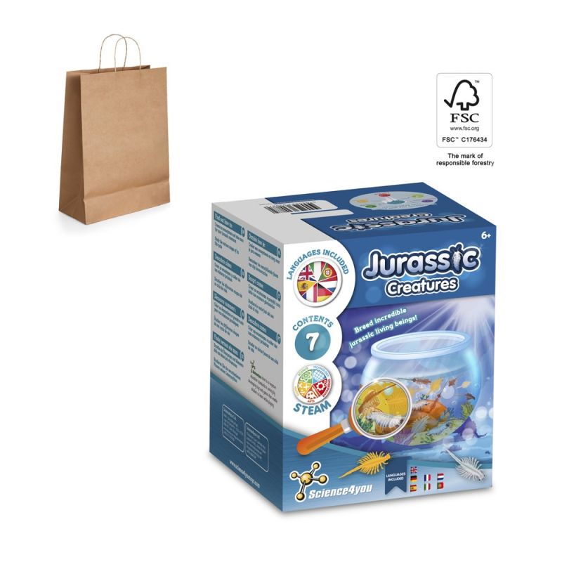 Jurassic Pets Kit II Juego didáctico suministrado con bolsa de regalo de papel kraft (115 g/m²), fabricada con material certificado FSC™ y otros materiales controlados