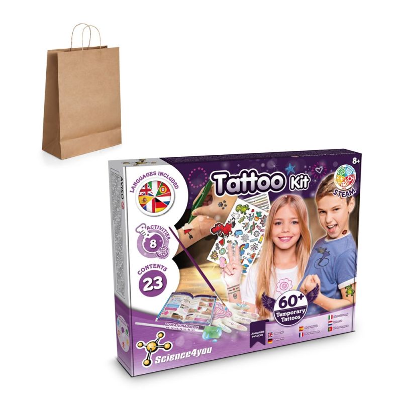 Tattoo Factory Kit III Juego didáctico suministrado con bolsa de regalo de papel kraft (115 g/m²)