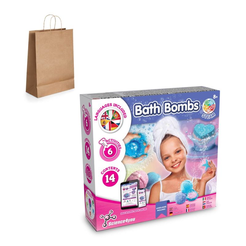 Kit de bombas de baño III Juguete didáctico suministrado con bolsa de regalo de papel kraft (115 g/m²)