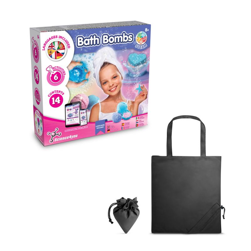 Kit de bombas de baño V, juguete didáctico suministrado con bolsa de regalo plegable en 190T