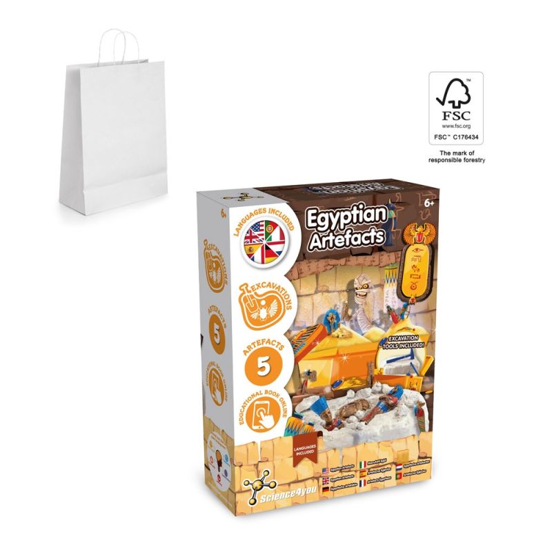 Kit de Excavación del Antiguo Egipto II Juego didáctico suministrado con bolsa promocional de papel kraft (90 g/m²), fabricado con material certificado FSC™ y otros materiales controlados