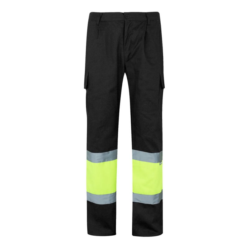 VL ATHENA Calças bicolor em sarja (210g/m²), forradas, multibolsos, em algodão (20%) e poliéster (80%)