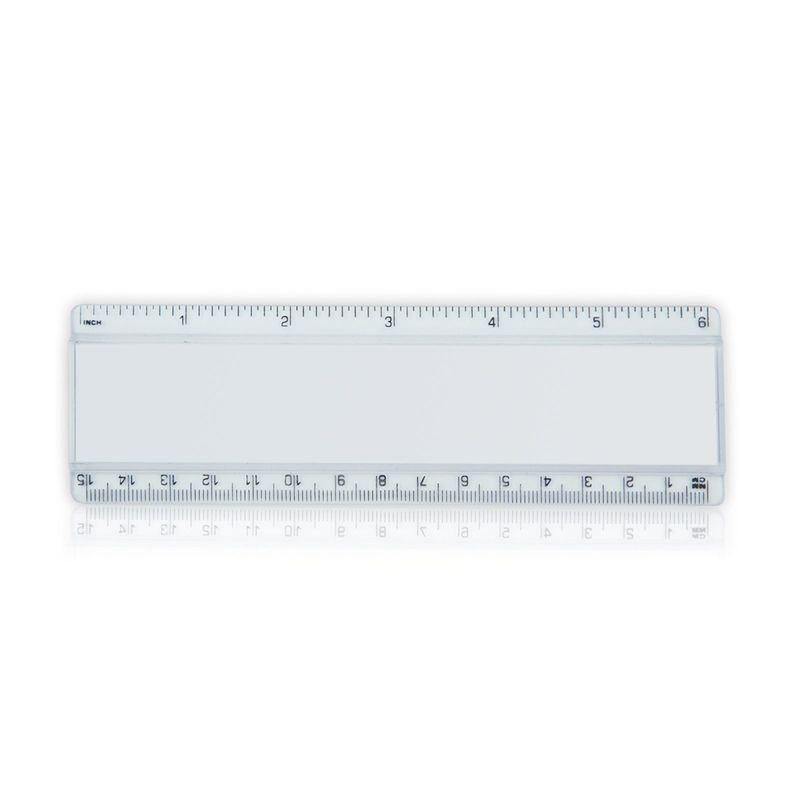 REG-15 Régua REG-15 com tampa acrílica e escala impressa, 15cm