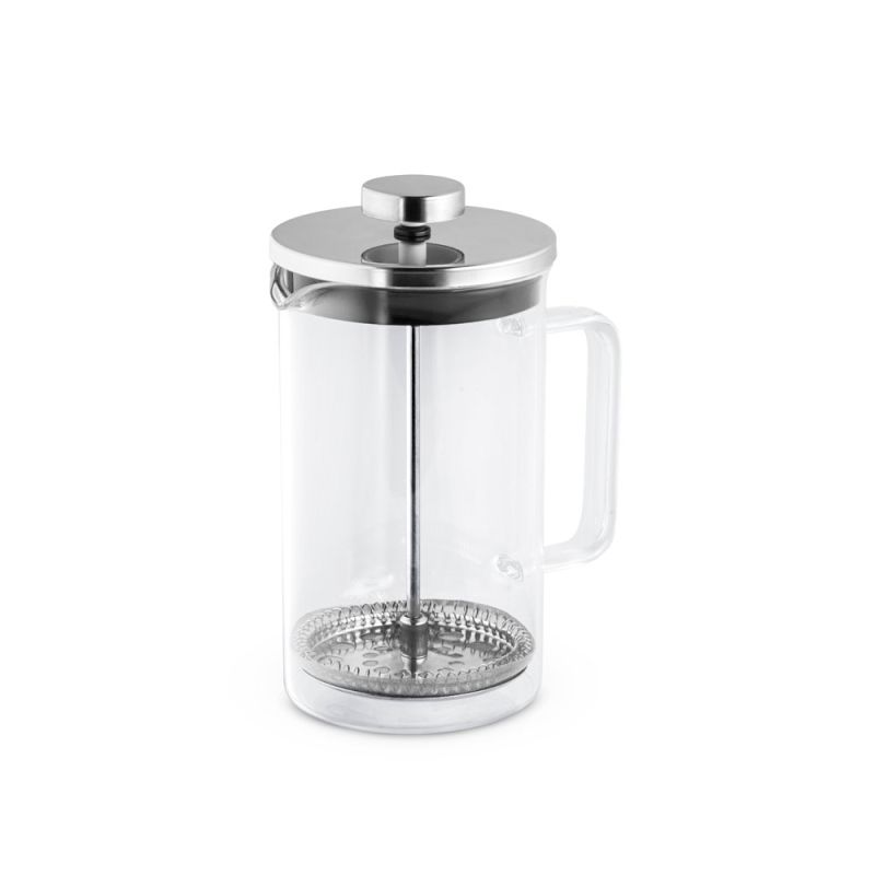 JENSON Cafetera de vidrio de borosilicato y acero inoxidable 600 ml