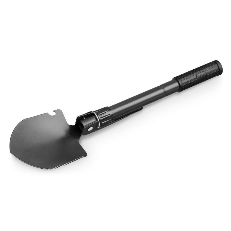 Pala plegable de metal con brújula