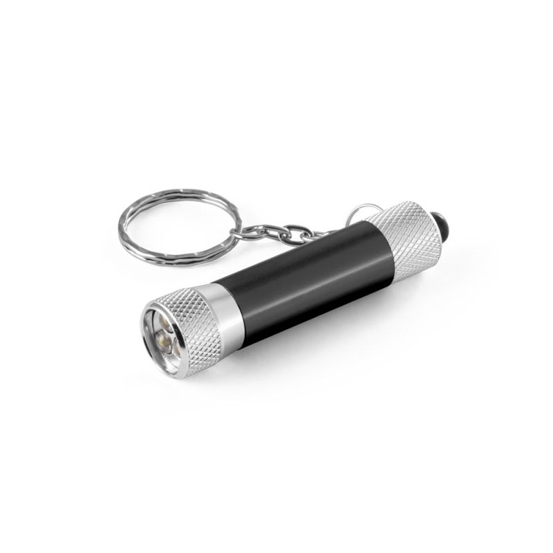 RE-LERGAN Llavero de aluminio (92% reciclado) con linterna de 3 luces LED