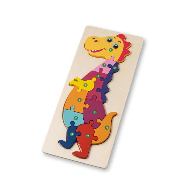 DIPLODOCO Puzzle de contrachapado de pino en forma de dinosaurio