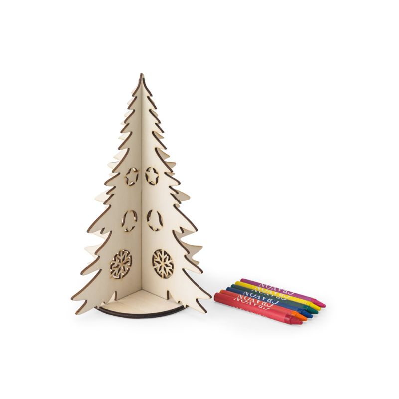 PINERY Árbol de Navidad desmontable para colorear de madera
