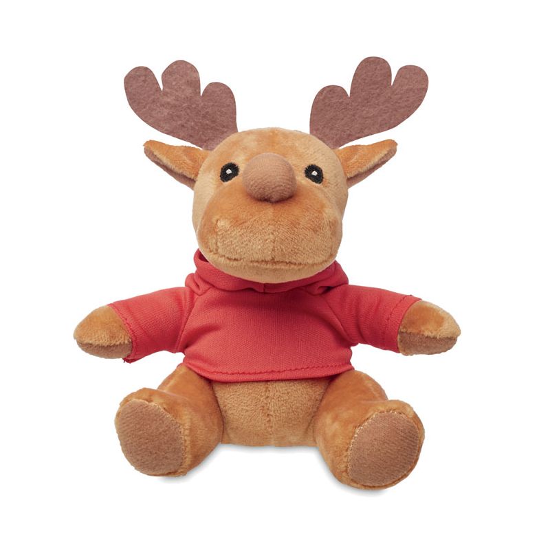 Reno de peluche con capucha