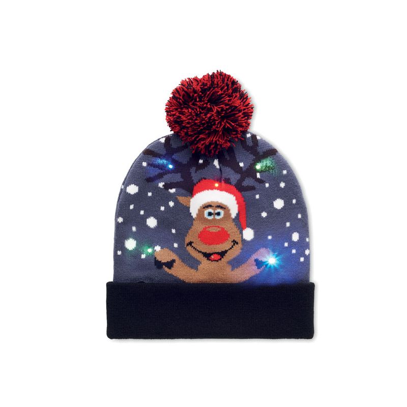 Gorro de Navidad de punto con LED