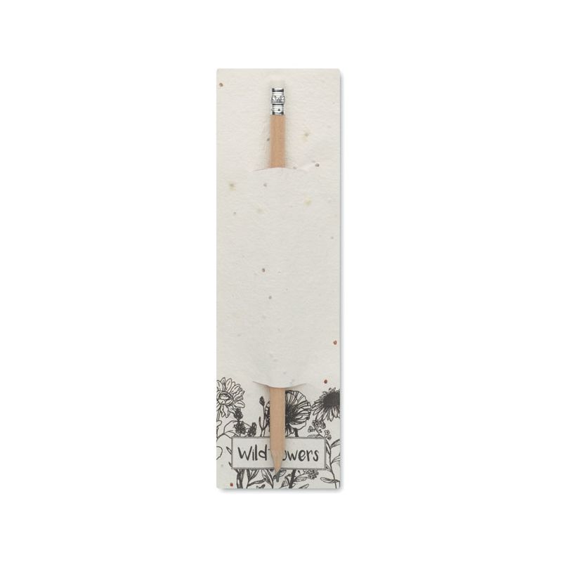 Lápis em bolsa com sementes