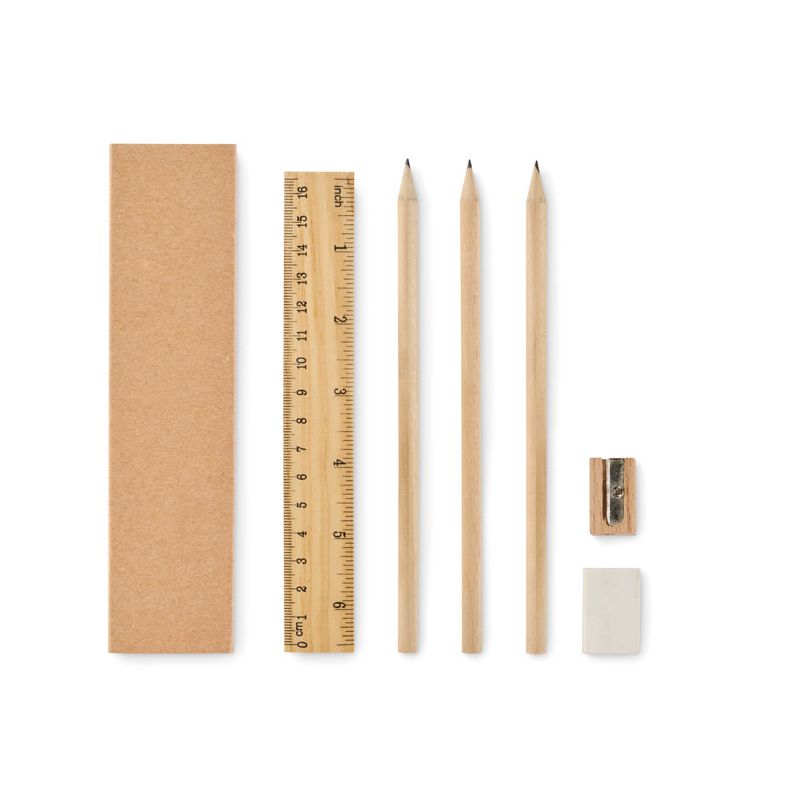 Conjunto de escrita em caixa