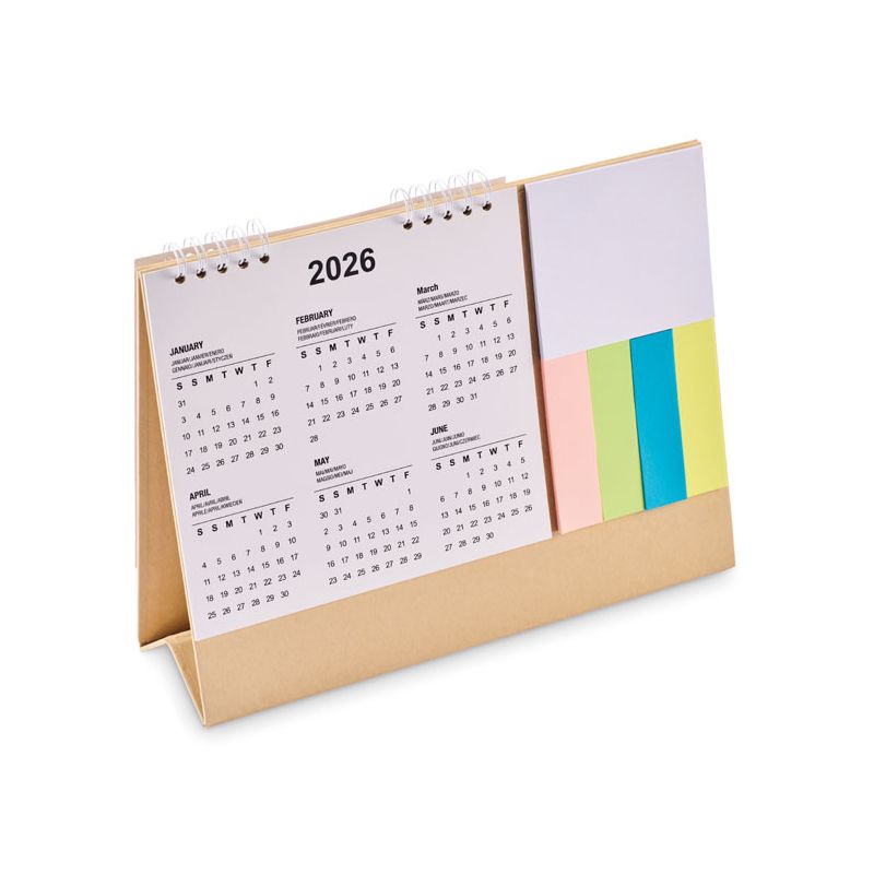 Calendario de sobremesa con bloc de notas