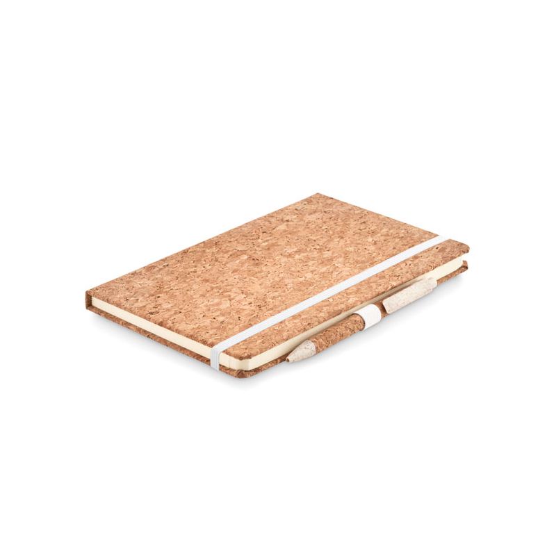 Set bloco A5 e caneta cortiça