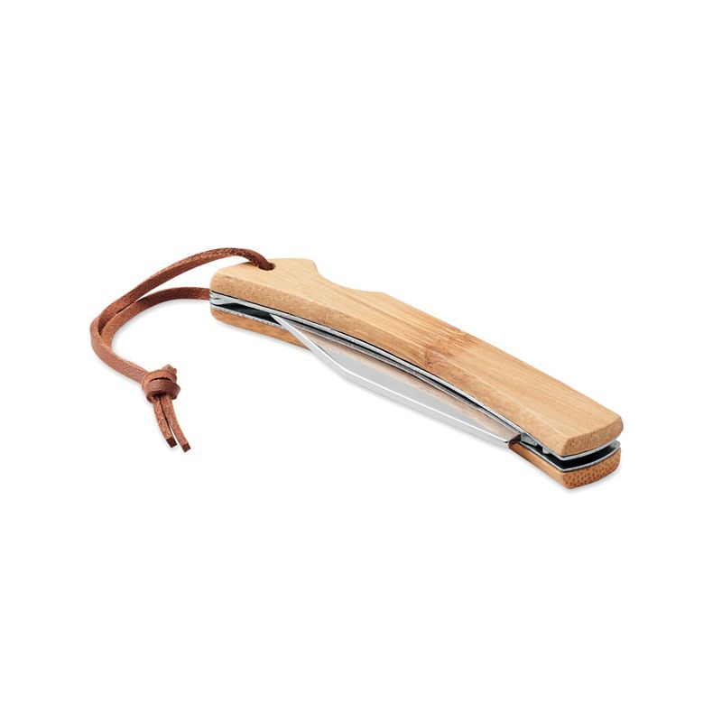 Navaja plegable de bambú