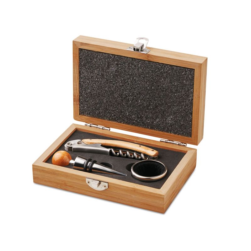 Set de vino en caja de bambú