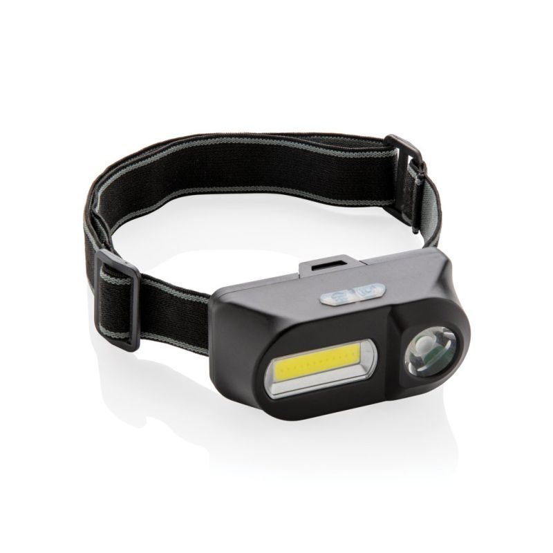 Linterna frontal COB y LED