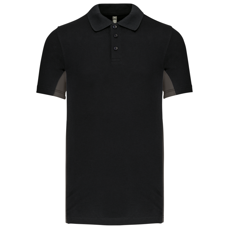 Men's bicolor short-sleeve piqué polo