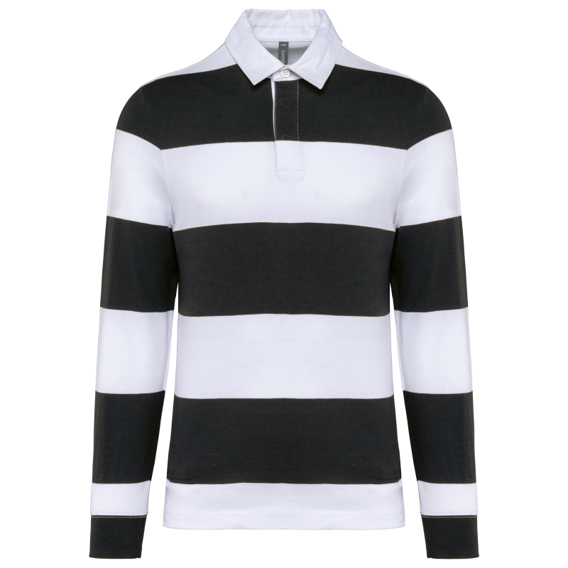 Polo de rugby a rayas de manga larga unisex
