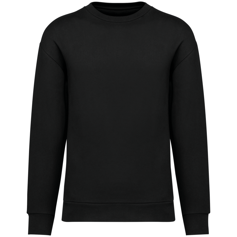 Sweatshirt eco-responsável decote redondo com ombros descaídos cardada unissexo