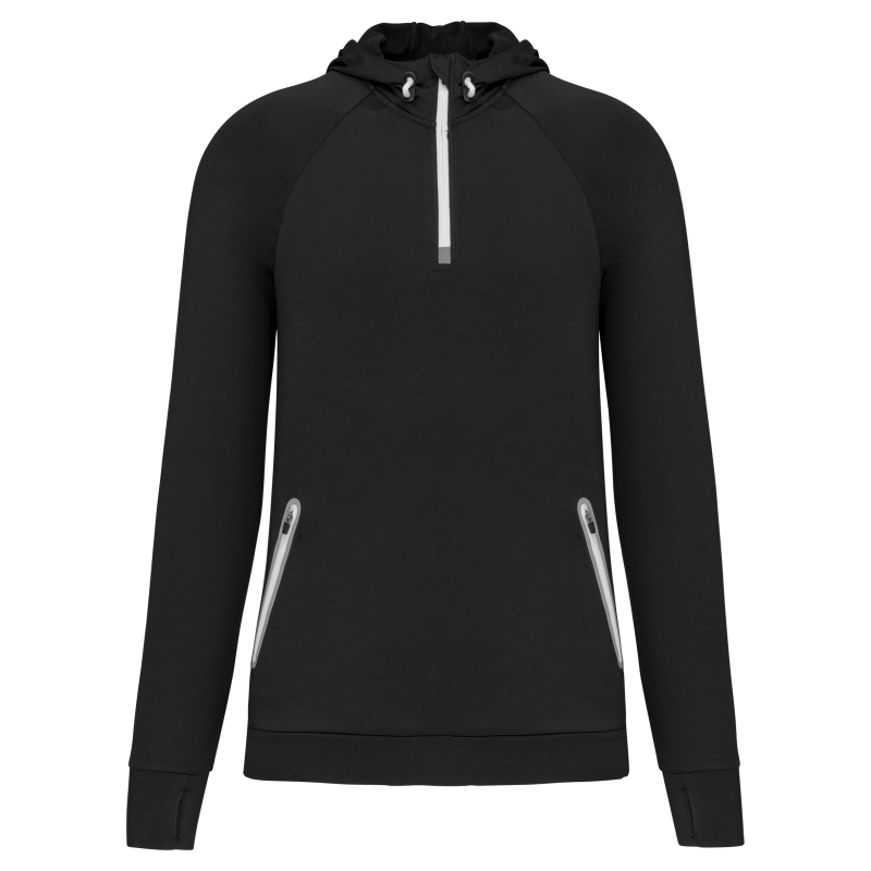 Sweatshirt  de desporto 1/2 fecho com capuz unissexo