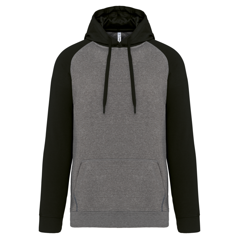 Sweatshirt com capuz bicolor de adulto
