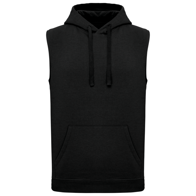 Sweatshirt com capuz sem manga unissexo
