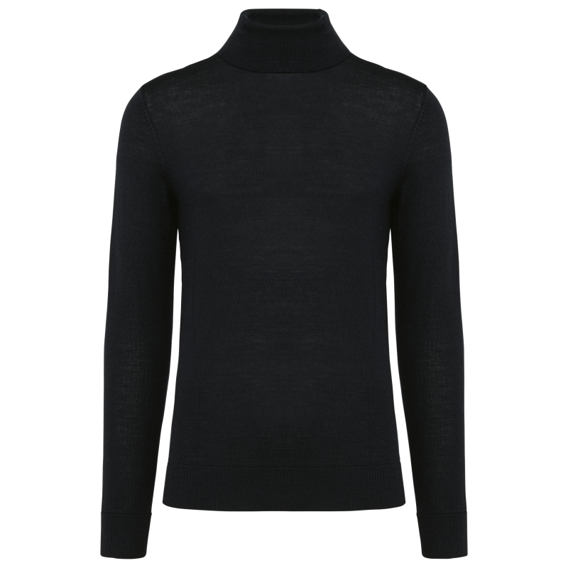 Camisola de gola alta em lã Merino de homem