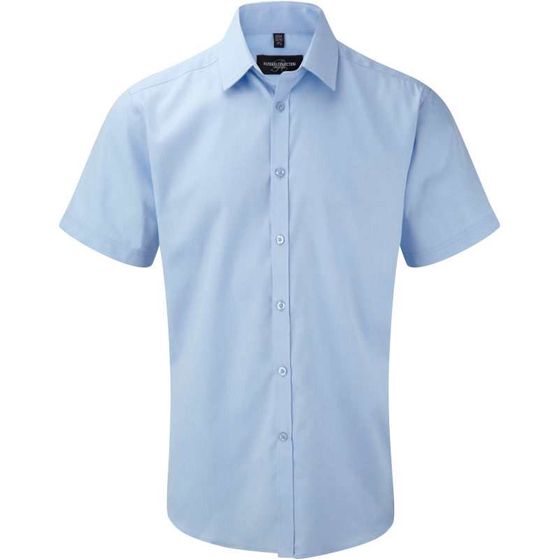 Camisa de homem de manga curta Herringbone