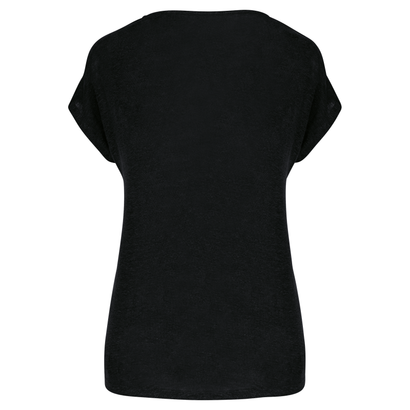 T-shirt em linho decote V de senhora