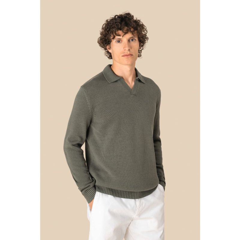 Camisola com gola tipo polo