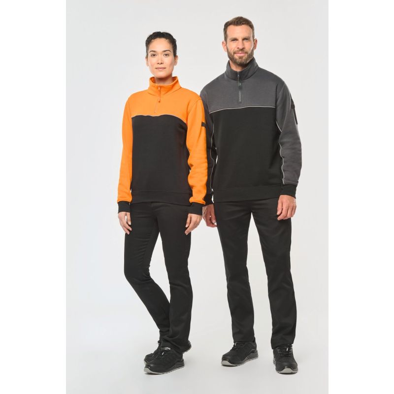 Sweatshirt meio fecho eco-responsável unissexo