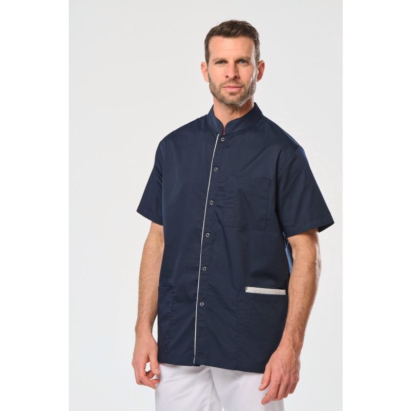 Bata poliéster/algodão com molas de pressão de homem