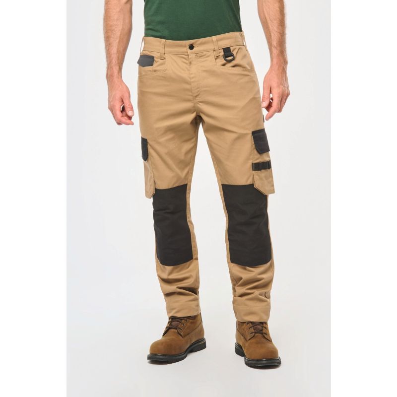 Calças de trabalho bicolores de homem